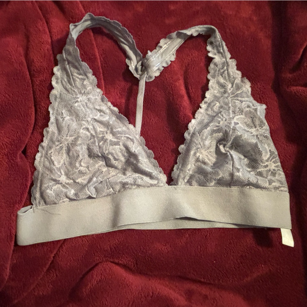 Victoria Secret Pink Lace Bralette - Light Grey & Size S